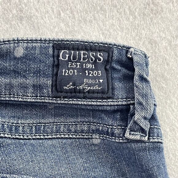 Guess Britney Jeans Womens Size 26 Blue Allover Print Leggings Low Denim - Picture 14 of 14